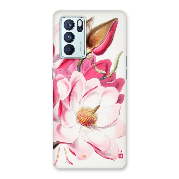 Pink Beautiful Flower Back Case for Oppo Reno6 Pro 5G