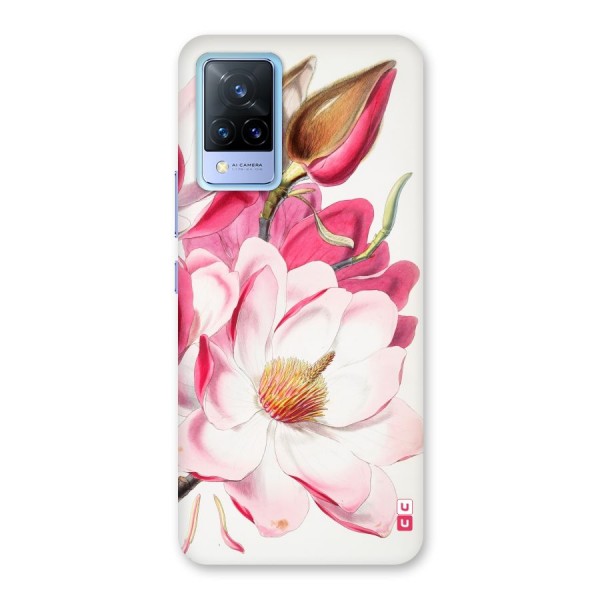 Pink Beautiful Flower Back Case for Vivo V21 5G