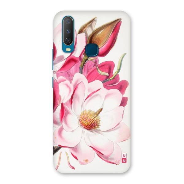 Pink Beautiful Flower Back Case for Vivo Y15