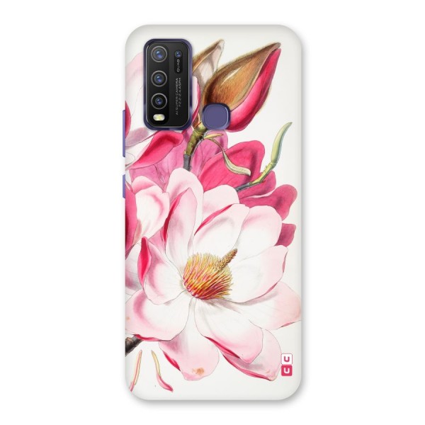 Pink Beautiful Flower Back Case for Vivo Y30