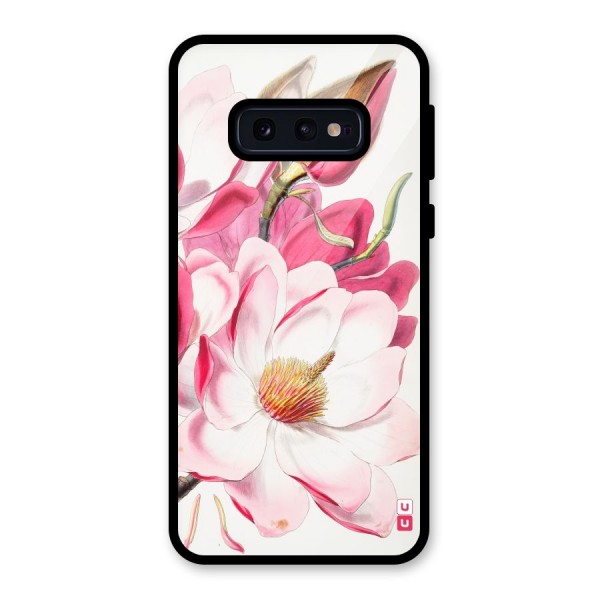 Pink Beautiful Flower Glass Back Case for Galaxy S10e