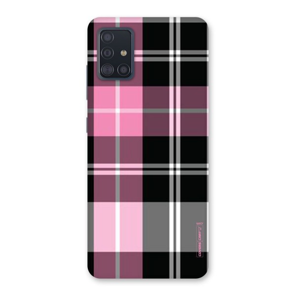 Pink Black Check Back Case for Galaxy A51