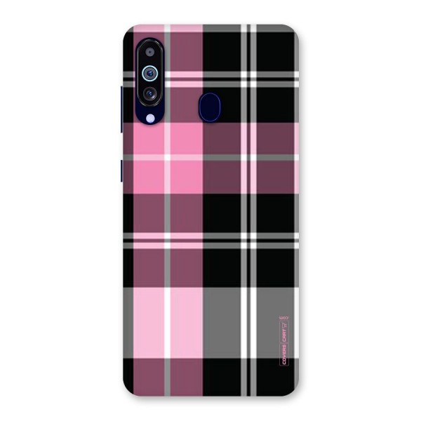 Pink Black Check Back Case for Galaxy A60