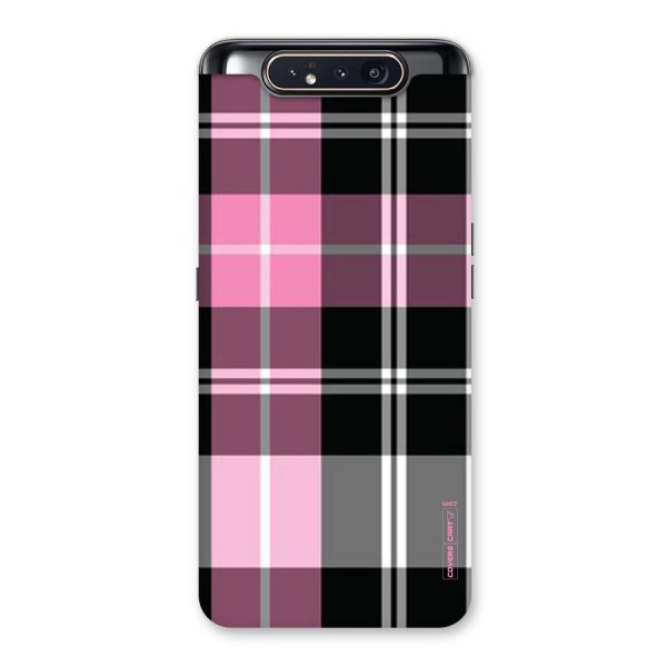 Pink Black Check Back Case for Galaxy A80