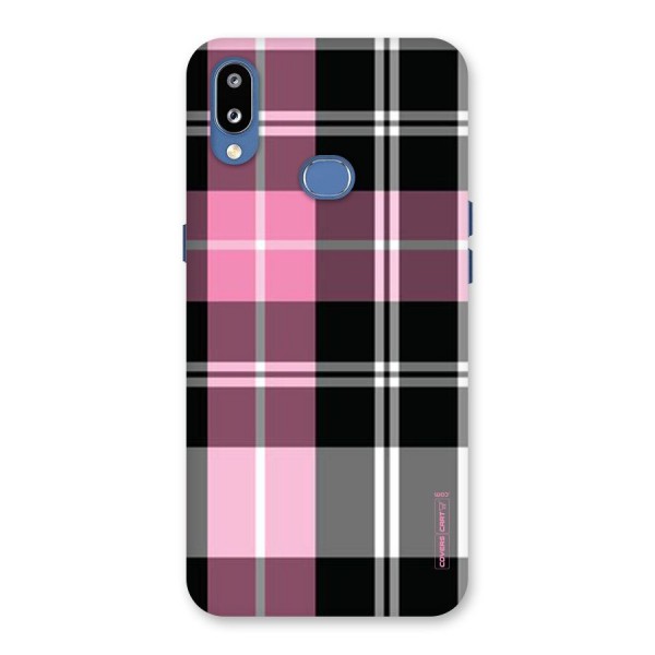 Pink Black Check Back Case for Galaxy M01s