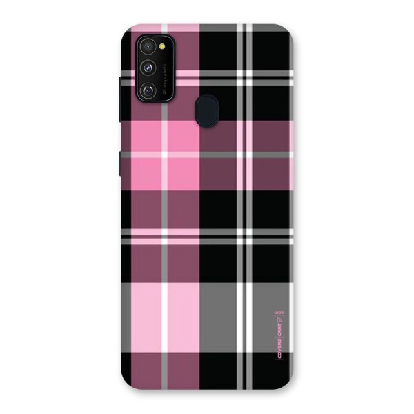 Pink Black Check Back Case for Galaxy M21