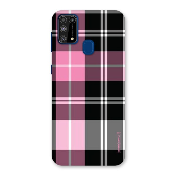 Pink Black Check Back Case for Galaxy M31