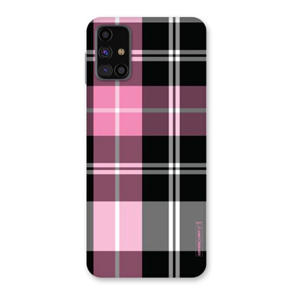 Pink Black Check Back Case for Galaxy M31s