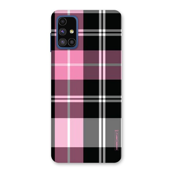 Pink Black Check Back Case for Galaxy M51