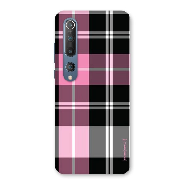 Pink Black Check Back Case for Mi 10