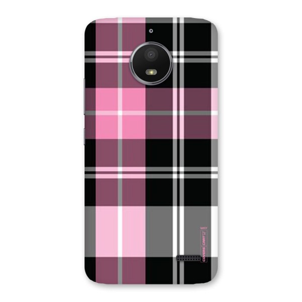 Pink Black Check Back Case for Moto E4