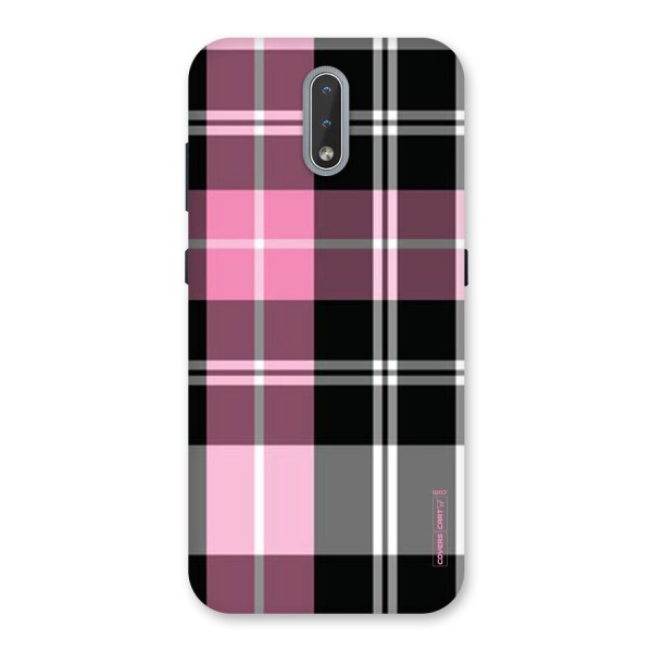 Pink Black Check Back Case for Nokia 2.3