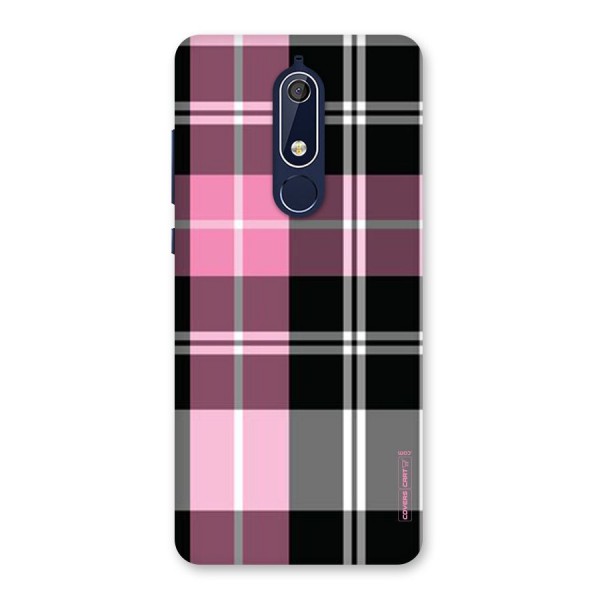 Pink Black Check Back Case for Nokia 5.1