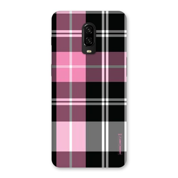 Pink Black Check Back Case for OnePlus 6T