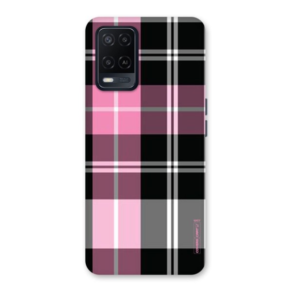 Pink Black Check Back Case for Oppo A54