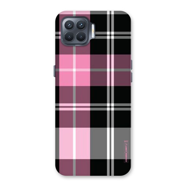 Pink Black Check Back Case for Oppo F17 Pro