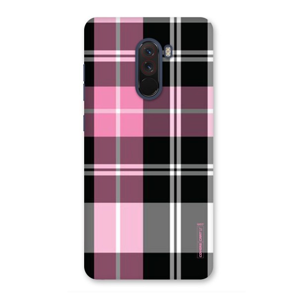 Pink Black Check Back Case for Poco F1