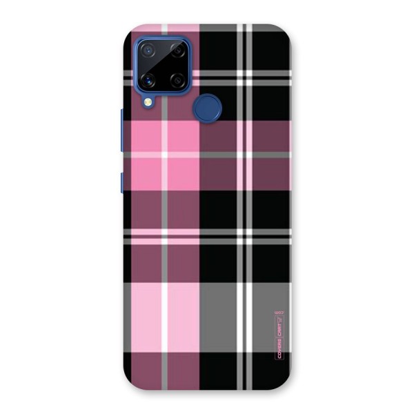 Pink Black Check Back Case for Realme C12