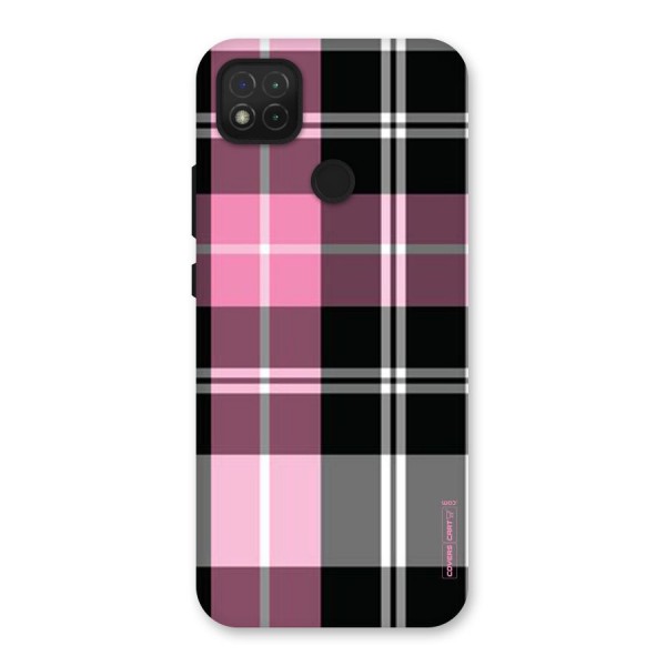 Pink Black Check Back Case for Redmi 9C