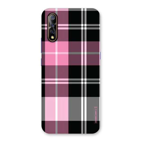 Pink Black Check Back Case for Vivo S1