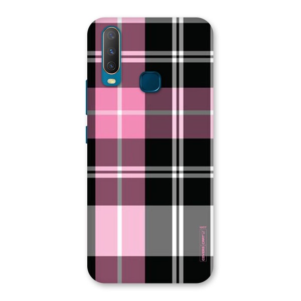 Pink Black Check Back Case for Vivo U10