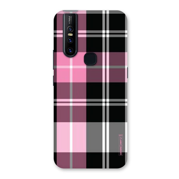 Pink Black Check Back Case for Vivo V15