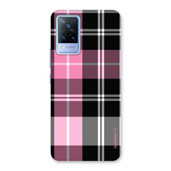 Pink Black Check Back Case for Vivo V21 5G