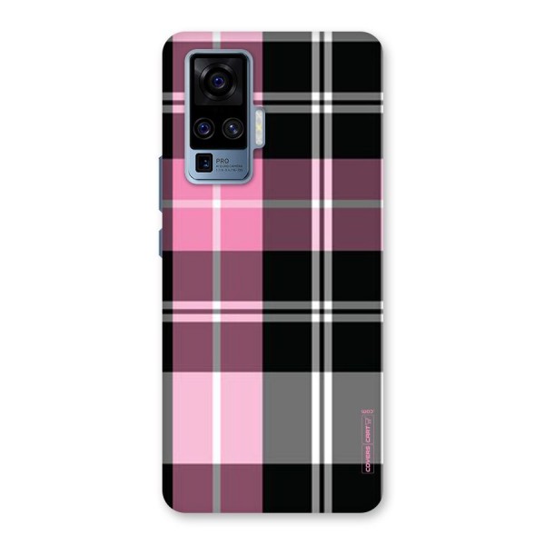 Pink Black Check Back Case for Vivo X50 Pro