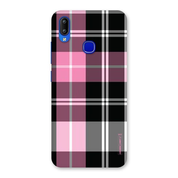 Pink Black Check Back Case for Vivo Y91