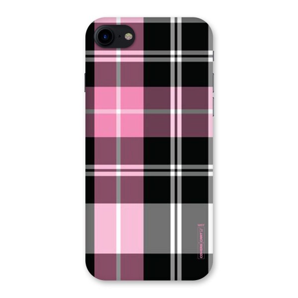 Pink Black Check Back Case for iPhone SE 2020