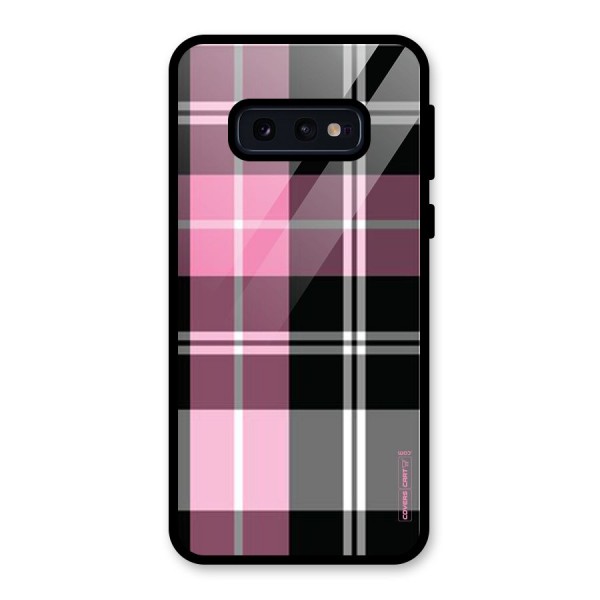 Pink Black Check Glass Back Case for Galaxy S10e