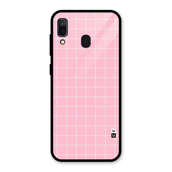 Pink Checks Glass Back Case for Galaxy A30