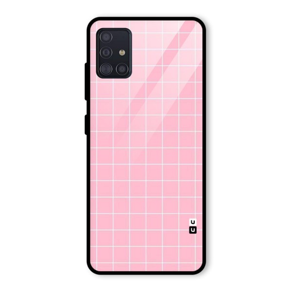 Pink Checks Glass Back Case for Galaxy A51