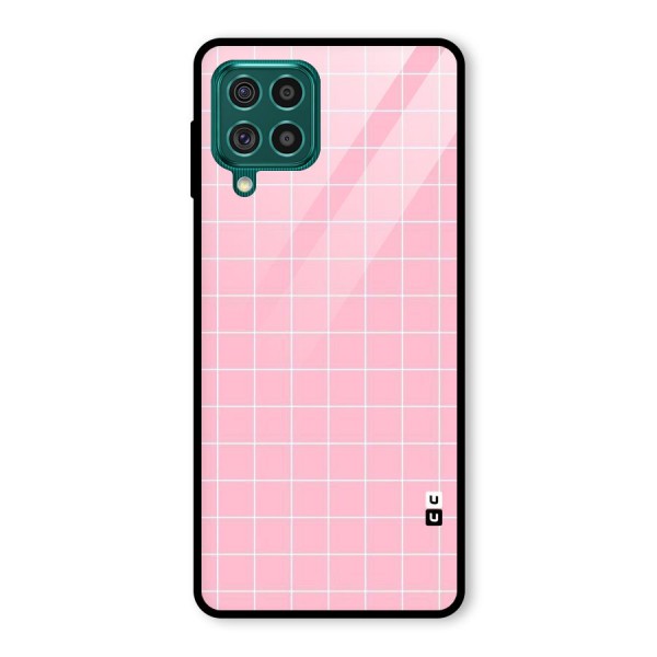 Pink Checks Glass Back Case for Galaxy F62