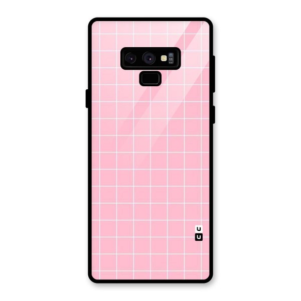 Pink Checks Glass Back Case for Galaxy Note 9