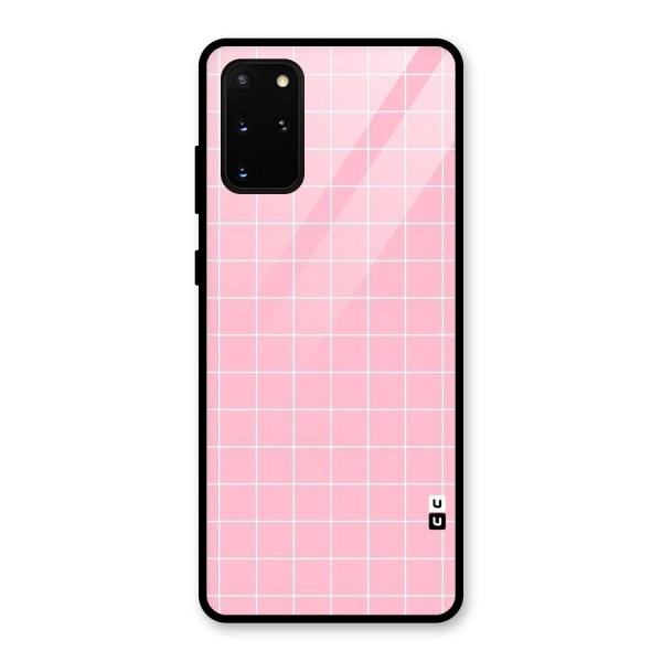 Pink Checks Glass Back Case for Galaxy S20 Plus