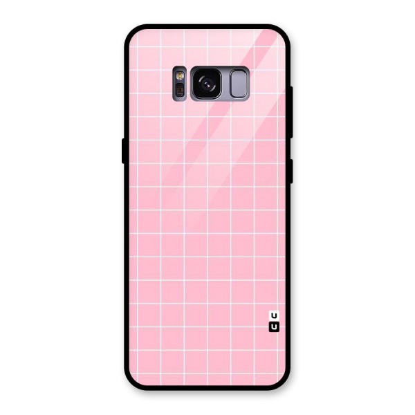 Pink Checks Glass Back Case for Galaxy S8