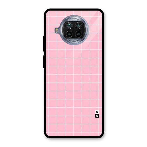 Pink Checks Glass Back Case for Mi 10i