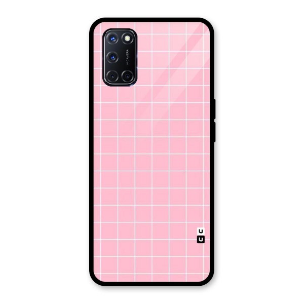 Pink Checks Glass Back Case for Oppo A52