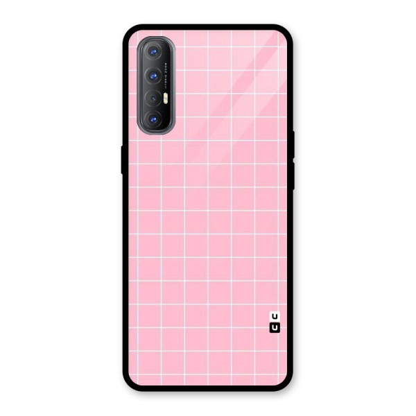 Pink Checks Glass Back Case for Oppo Reno3 Pro