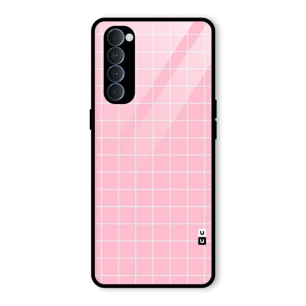 Pink Checks Glass Back Case for Oppo Reno4 Pro