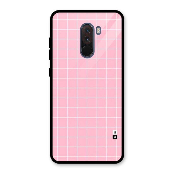 Pink Checks Glass Back Case for Poco F1