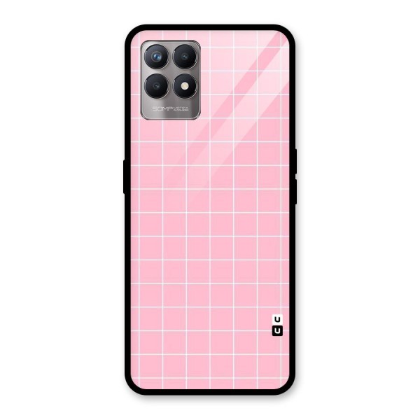 Pink Checks Glass Back Case for Realme 8i