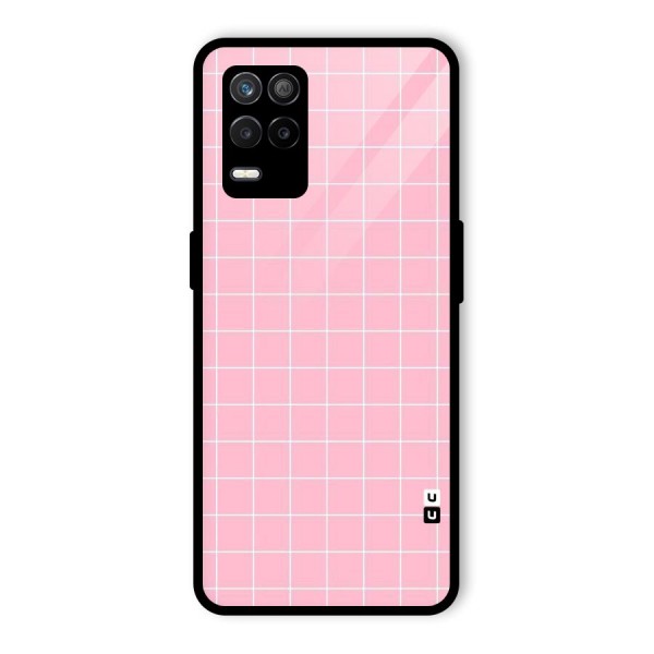 Pink Checks Glass Back Case for Realme 9 5G