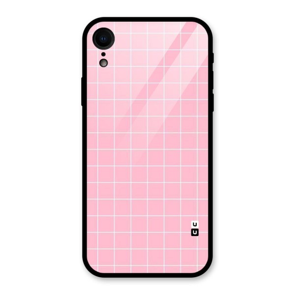 Pink Checks Glass Back Case for XR