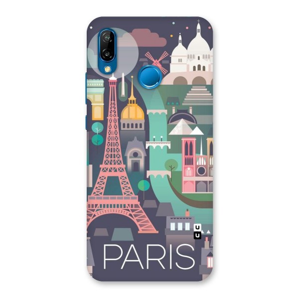 Pink Cute Tower Back Case for Huawei P20 Lite