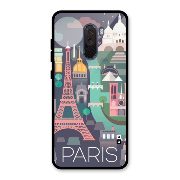 Pink Cute Tower Glass Back Case for Poco F1