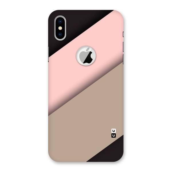 Pink Diagonal Back Case for iPhone XS Logo Cut