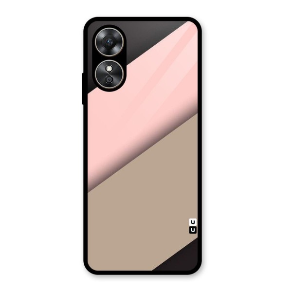 Pink Diagonal Glass Back Case for Oppo A17