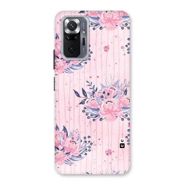 Pink Floral and Stripes Back Case for Redmi Note 10 Pro